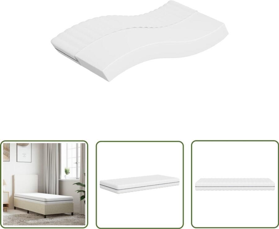 The Living Store Schuimmatras voor kinderen middelzacht 80x160 cm Schuimmatras Kind Bed Matras Voor Kinderen Jeugdmatras Tweepersoons Matras