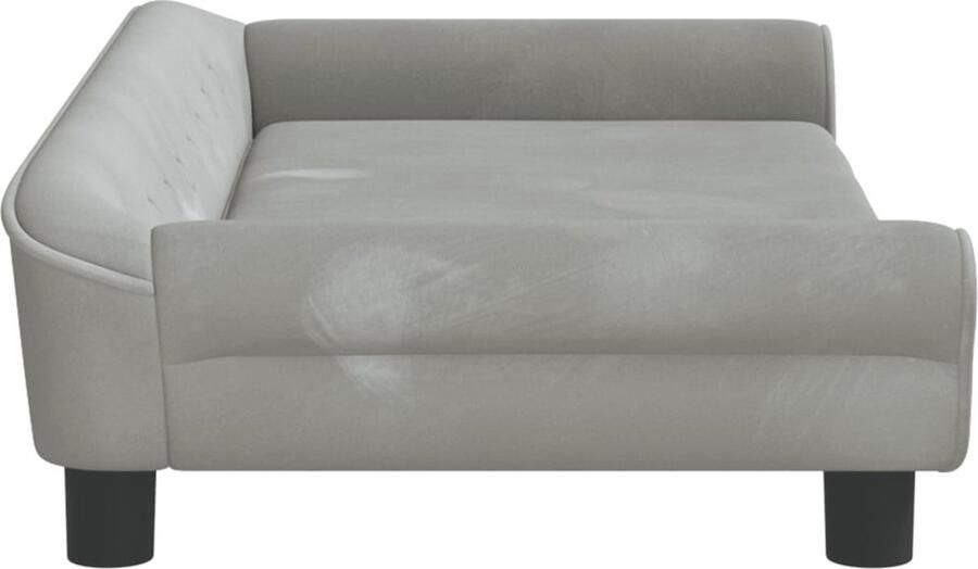 VidaXL Kinderbank 100x50x26 cm fluweel lichtgrijs - Foto 2