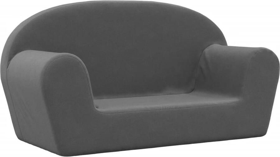 VidaXL Kinderbank 2-zits zacht pluche antracietkleurig - Foto 4