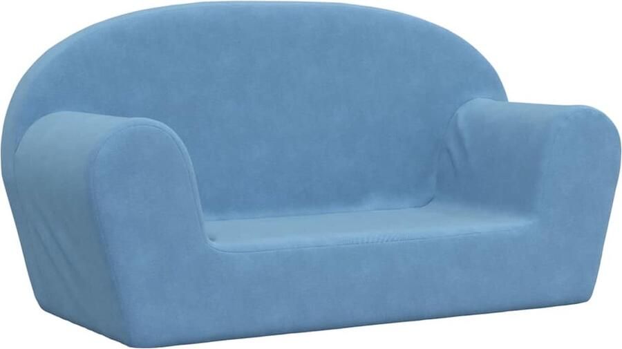 VidaXL Kinderbank 2-zits Zacht pluche Blauw