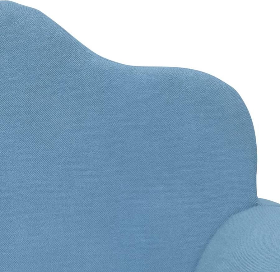 VidaXL Kinderbank 2-zits zacht pluche blauw - Foto 3