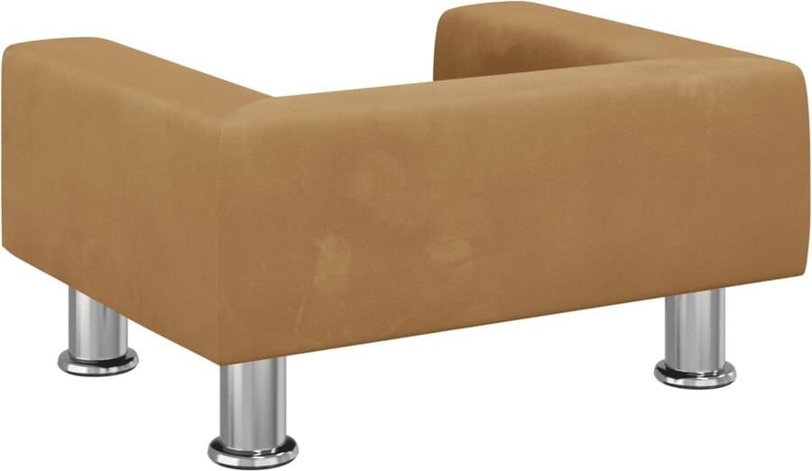 VidaXL Kinderbank Kinderbanken Kinder Bank Kinderbankje Kinderbank 50x40x26 5 cm fluweel bruin - Foto 2