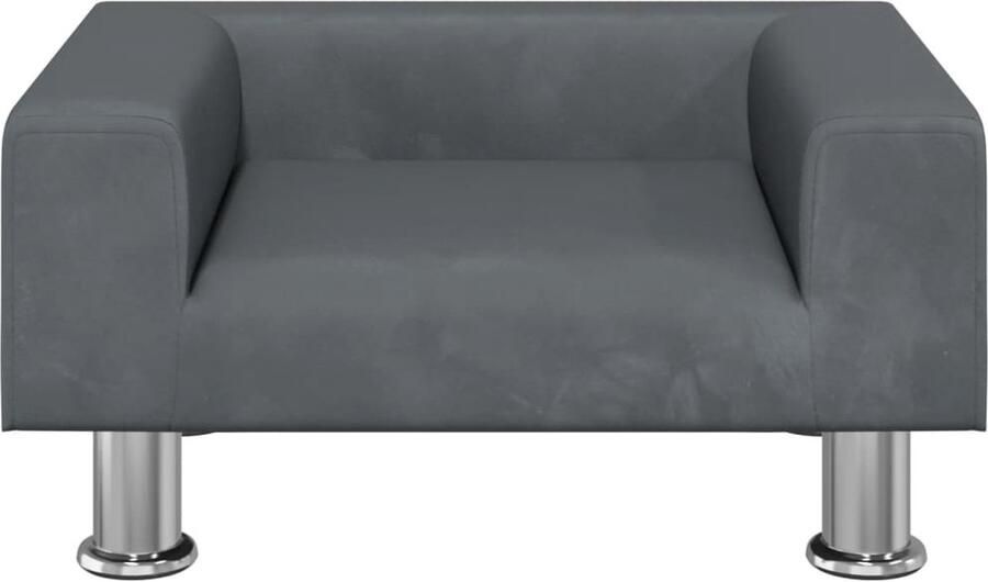 VidaXL Kinderbank 50x40x26 5 cm fluweel donkergrijs Kinderbank Kinderbanken Kinder Bank Kinderbankje - Foto 4