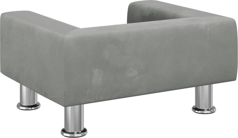 VidaXL Kinderbank Kinderbanken Kinder Bank Kinderbankje Kinderbank 50x40x26 5 cm fluweel lichtgrijs - Foto 4