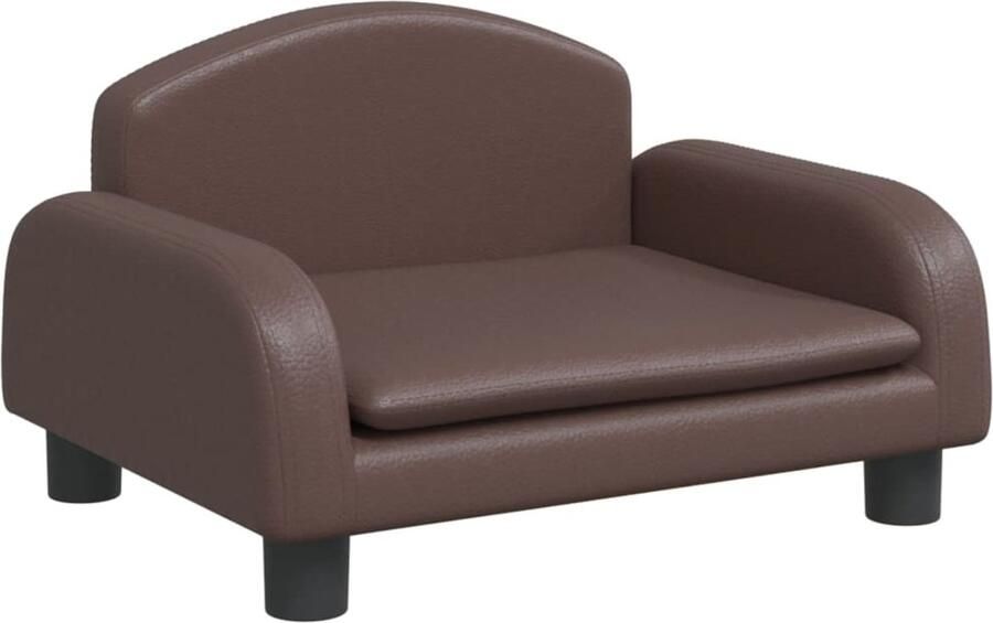VidaXL Kinderbank 50x40x30 cm kunstleer bruin Kinderstoel Kindermeubilair Kinderbank Speelgoedkast Kinderkamer Meubels