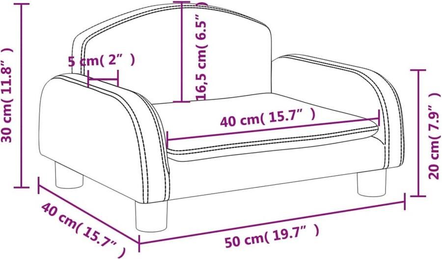 VidaXL Kinderbank 50x40x30 cm kunstleer zwart - Foto 5
