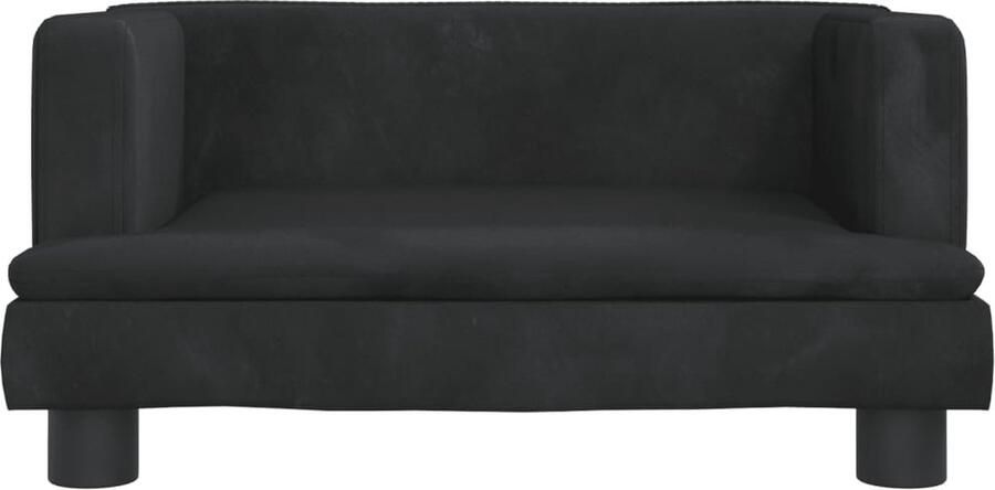 VidaXL Kinderbank 60x40x30 cm fluweel zwart Kinderbank Kinderbanken Kinder Bank Kinderbankje