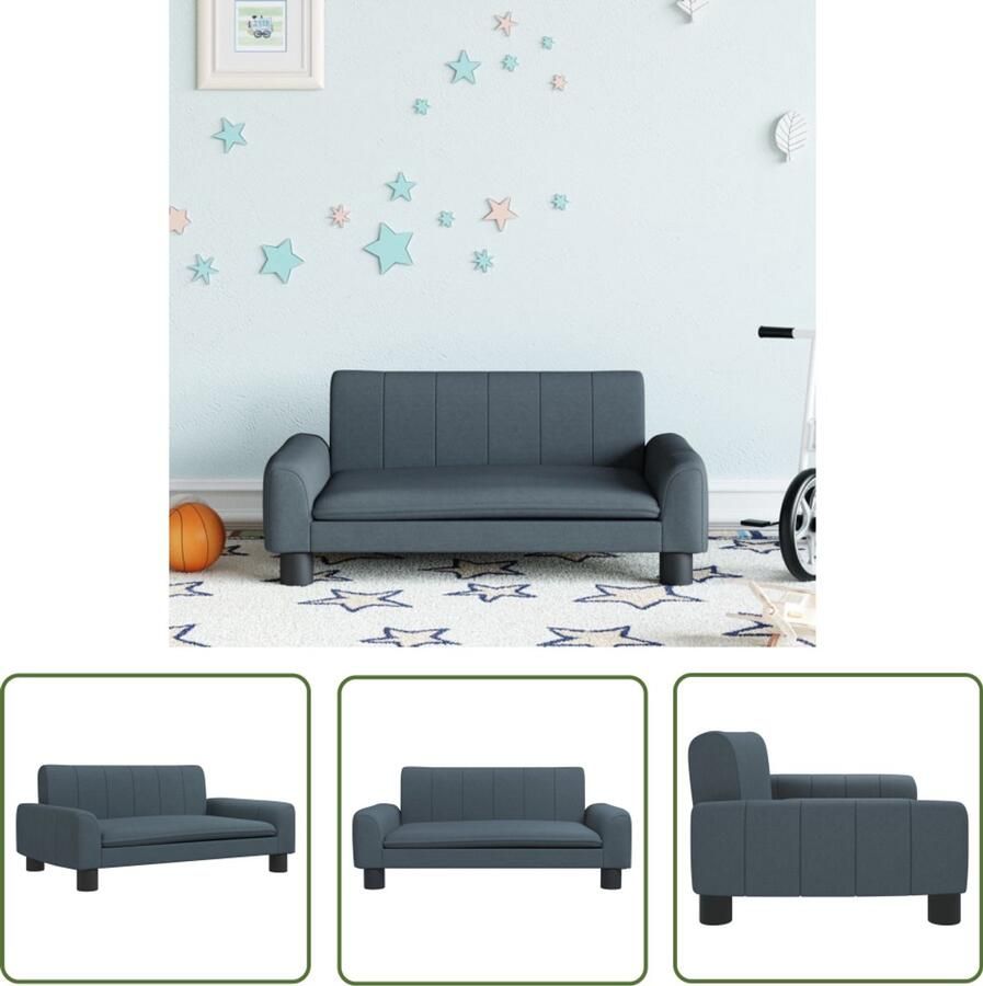 VidaXL Kinderbank 70x45x30 cm Donkergrijs Kinderstoel Kinderbank Bankje Meubilair Voor Kinderen Speelgoed Kamer