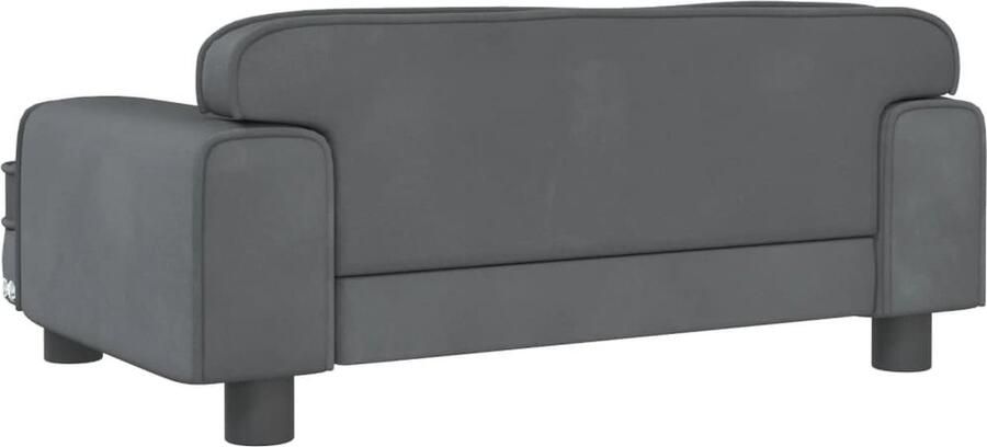 VidaXL Kinderbank 70x45x30 cm fluweel donkergrijs - Foto 4