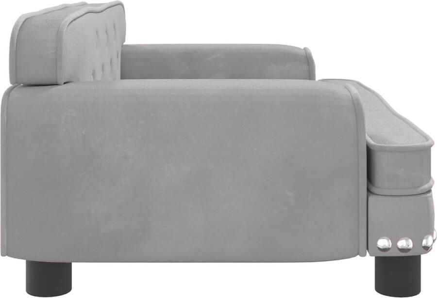 VidaXL Kinderbank 70x45x30 cm fluweel lichtgrijs - Foto 3