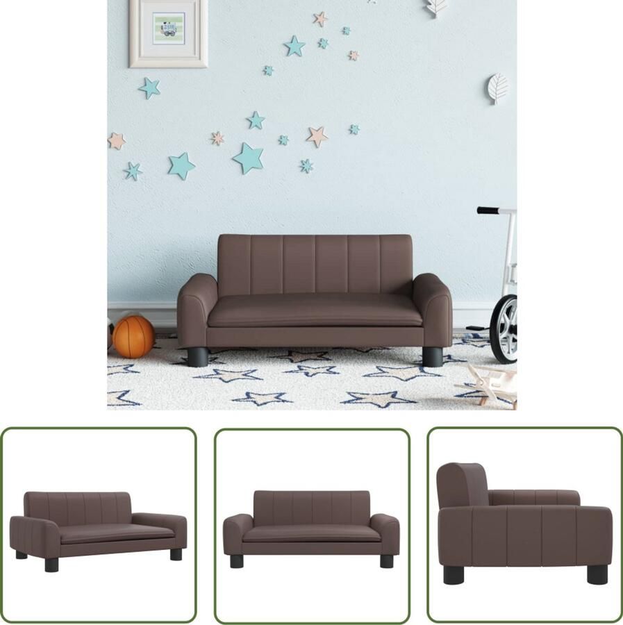 VidaXL Kinderbank 70x45x30 cm kunstleer bruin Kinderstoel Kindermeubels Bruine Kinderbank Houten Kinderbank Speelgoedkast