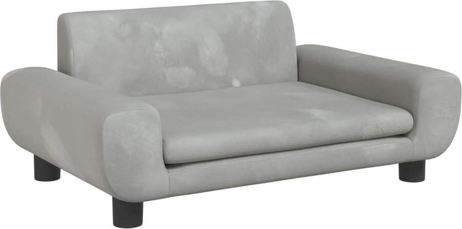 VidaXL Kinderbank Fluweel Lichtgrijs 70x45x33 cm - Foto 4