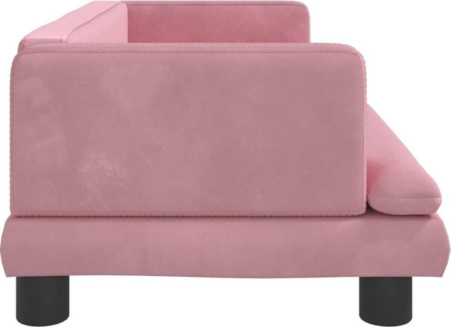 VidaXL Kinderbank 80x45x30 cm fluweel roze - Foto 3