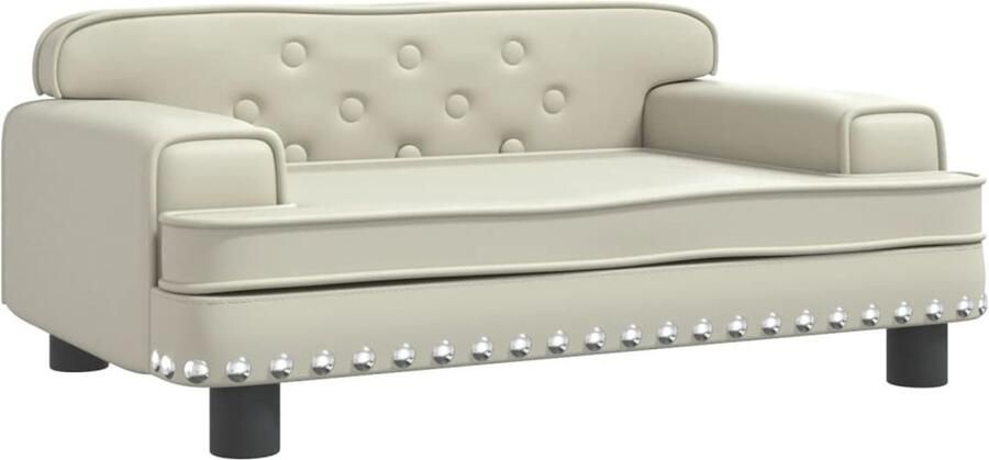 VidaXL Kinderbank crèmekleurig Kunstleer 70x45x30cm Kinderbank Kinderstoel Kids Meubilaar Speelgoed Kamer Kinderkamers Decoreren