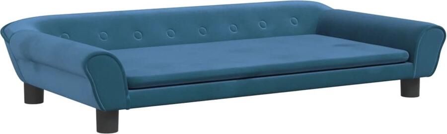 VidaXL Kinderbank Fluweel Blauw 100x50x26 cm Kinderstoel Kindermeubel Kids Meubels Kinderkamervloerkleed Speelgoedkast
