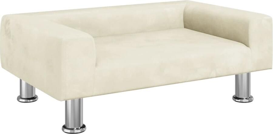 VidaXL Kinderbank Fluweel Crème 70x45x26 5 cm Kinderstoel Kindermeubel Kids Bank Speelhoek Speelgoedkast