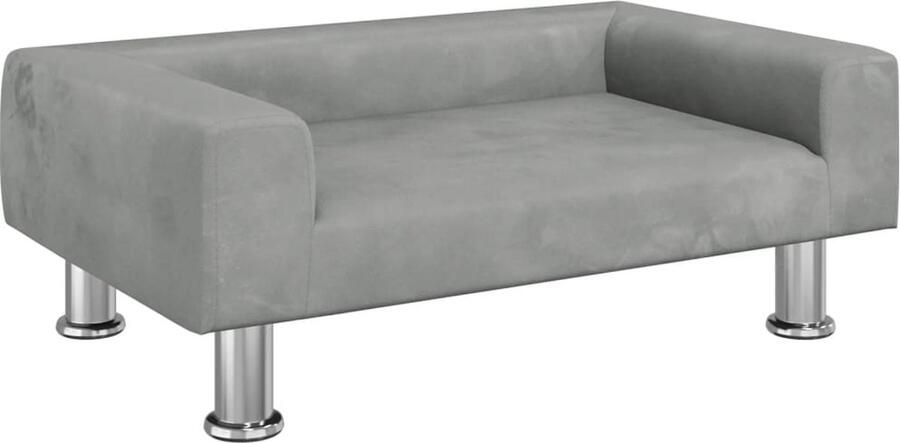 VidaXL Kinderbank Fluweel Lichtgrijs 70x45x26 5 cm Kinderstoel Kinderbank Bankje Meubilair Voor Kinderen Kids Furniture