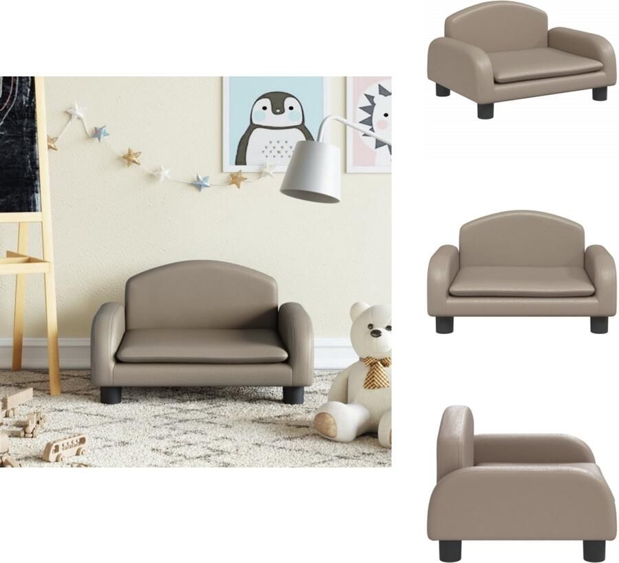 VidaXL Kinderbank Kinderbanken Kinder Bank Kinderbankje Kinderbank 50x40x30 cm kunstleer cappuccinokleurig