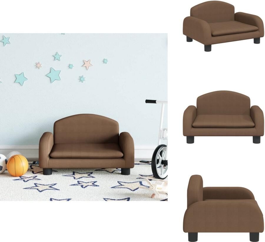 VidaXL Kinderbank Kinderbanken Kinder Bank Kinderbankje Kinderbank 50x40x30 cm stof bruin