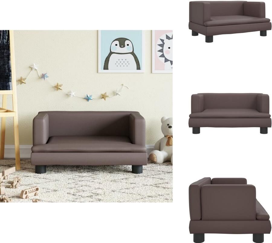 VidaXL Kinderbank Kinderbanken Kinder Bank Kinderbankje Kinderbank 60x40x30 cm kunstleer bruin