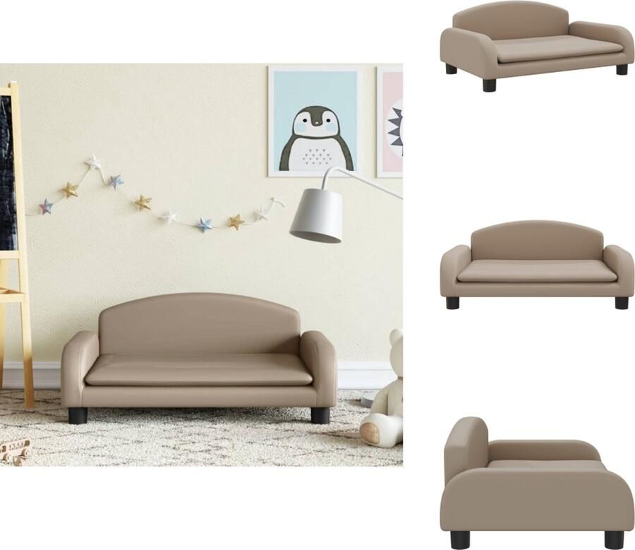 VidaXL Kinderbank Kinderbanken Kinder Bank Kinderbankje Kinderbank 70x45x30 cm kunstleer cappuccinokleurig