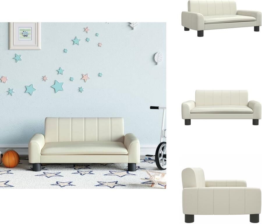 VidaXL Kinderbank Kinderbanken Kinder Bank Kinderbankje Kinderbank 70x45x30 cm kunstleer crèmekleurig