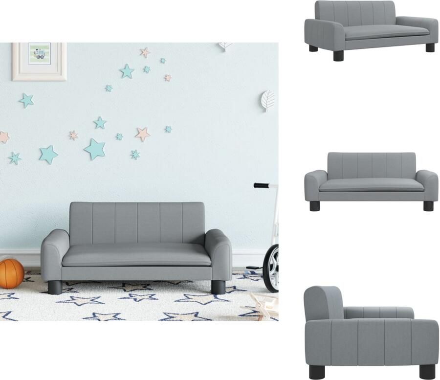 VidaXL Kinderbank Kinderbanken Kinder Bank Kinderbankje Kinderbank 70x45x30 cm stof lichtgrijs