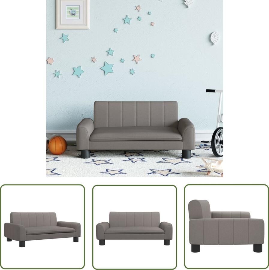 VidaXL Kinderbank Kinderstoel Kinderbank 70x45x30 cm stof taupe Stoel Voor Kinderen Kids Chair Kindermeubel