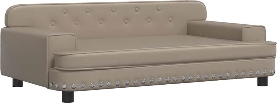 VidaXL Kinderbank Kunstleer Cappuccino 90x53x30 cm Kinderbank Kindermeubels Bruine Bank Kapstok Speelgoedkast