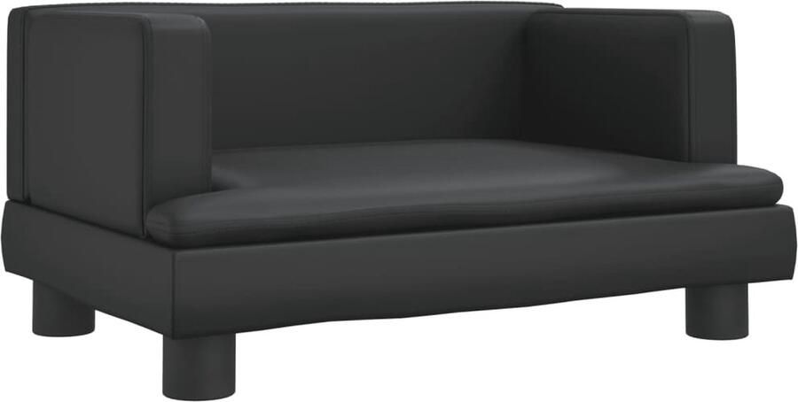 VidaXL Kinderbank Kunstleer Zwart 60x40x30 cm Kinderstoel Kindermeubel Kids Meubels Speelgoed Kamer Kinderbankje