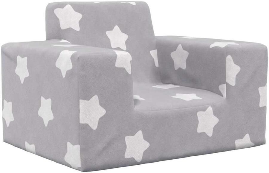 VidaXL Kinderbank met sterren zacht pluche lichtgrijs