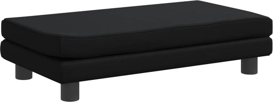 VidaXL Kinderbank met voetensteun 100x50x30 cm kunstleer zwart - Foto 4