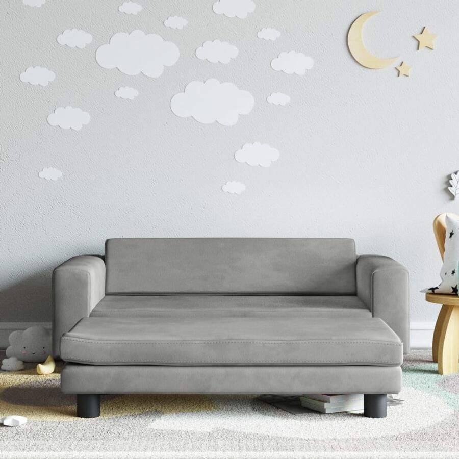 VidaXL Kinderbank met voetensteun lichtgrijs Kinderstoel Kindermeubel Kids Meubels Minibanc Kinderzitplaats