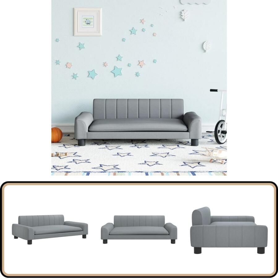 VidaXL Kinderbank Stof Lichtgrijs 90x53x30 cm Kinderstoel Kindermeubel Kinderbank Stoel Voor Kinderen Kids Meubels