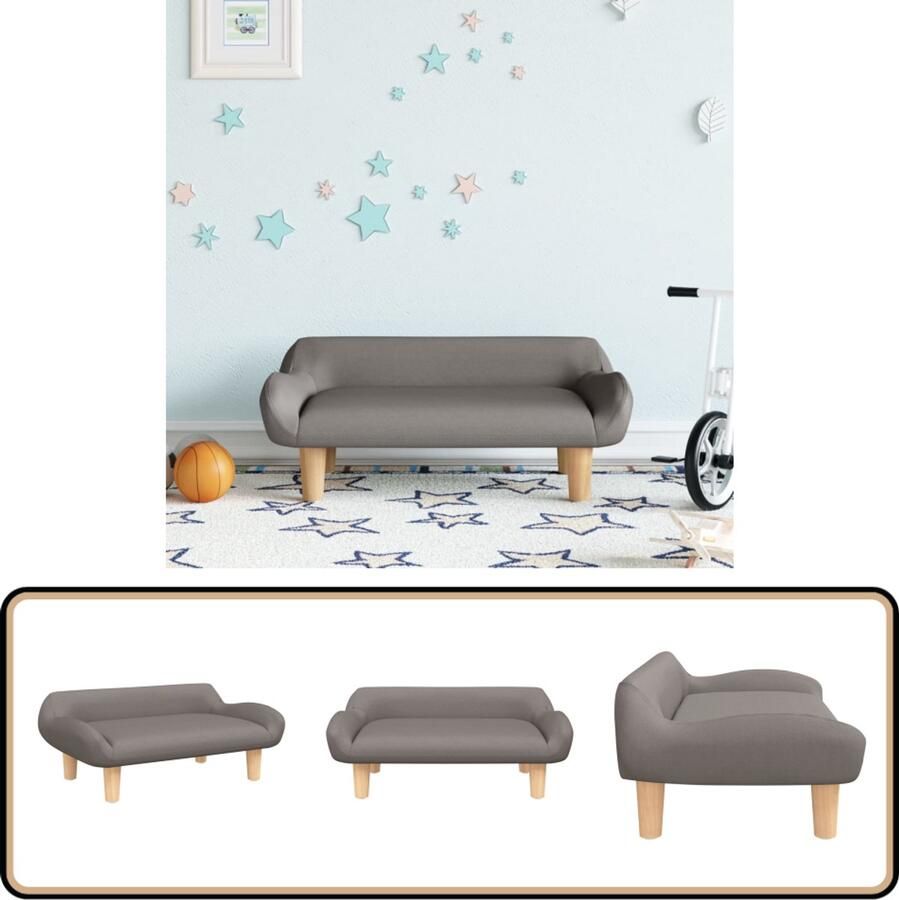 VidaXL Kinderbank Stof Taupe 70x40x24 cm Kinderbank Kinderstoel Stoel Voor Kinderen Kids Meubilair Speelgoed Kamer