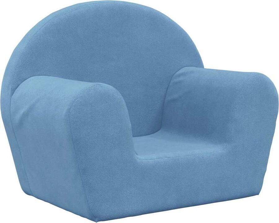 VidaXL Kinderbank Zacht Pluche Blauw