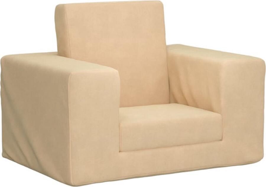 VIDAXL Kinderslaapbank zacht pluche crèmekleurig