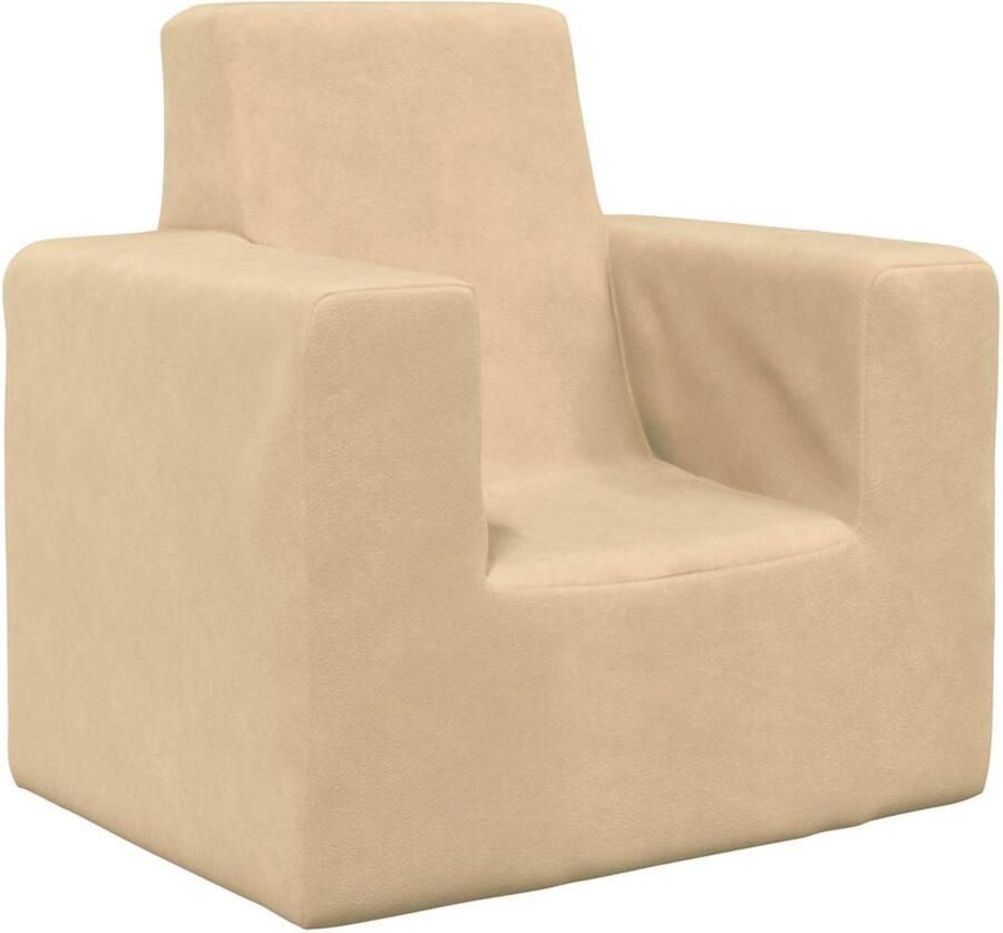 VidaXL Kinderbank zacht pluche crèmekleurig