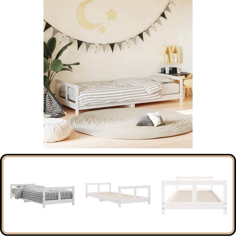 VidaXL Kinderbed 80x200 cm Massief Grenen Wit Kinderbed Houten Bed Grenenhouthout Bed Kids Bed Baby Bed
