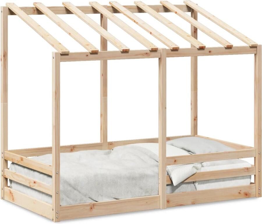 VidaXL Kinderbed met bedhuis 70x140 cm massief grenenhout