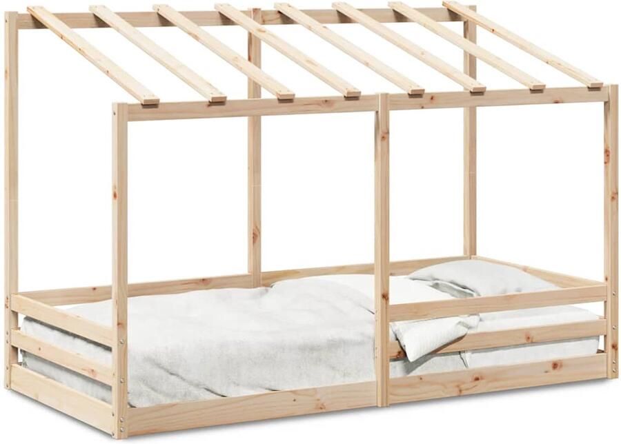 VidaXL Kinderbed met bedhuis 80x200 cm massief grenenhout wit
