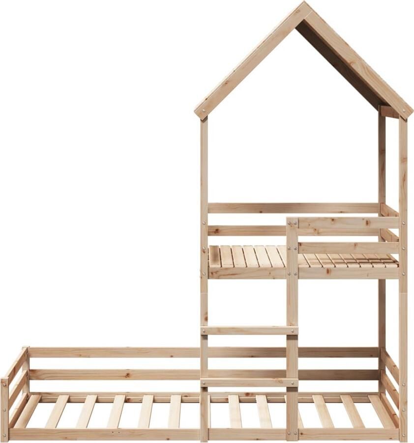 VidaXL Kinderbed met huisje massief grenenhout 80x200 cm - Foto 2
