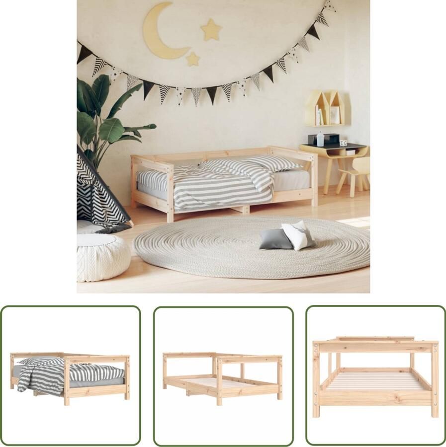 VidaXL Kinderbedframe 70x140 cm Massief grenenhout Kinderbed Grenenhouten Bed Kidsbed Babybed Kinderkamer Decoratie Slaapruimte Kinderslaapkamer