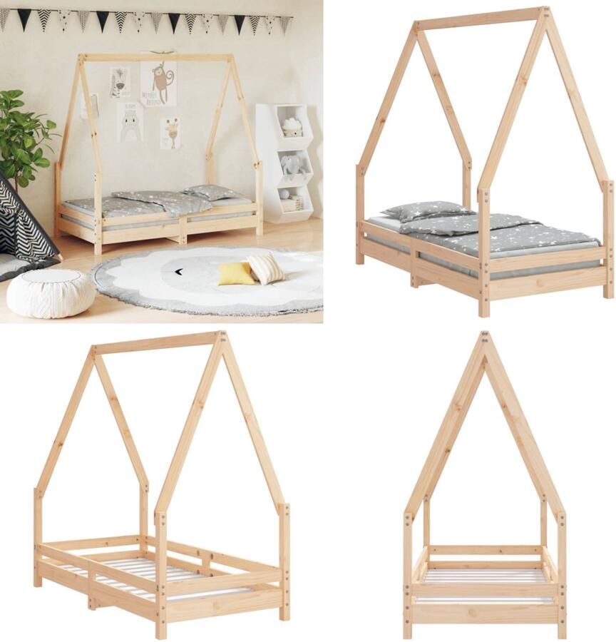 VidaXL Kinderbedframe 70x140 cm massief grenenhout Kinderbedframe Kinderbedframes Kinderbed Peuterbed