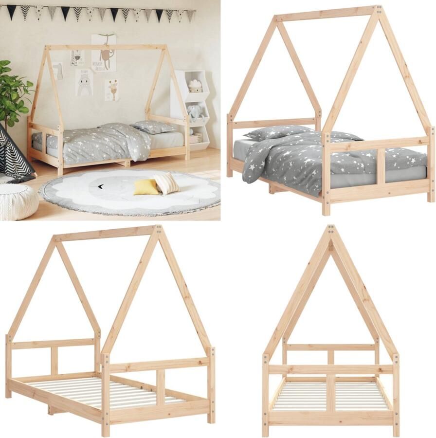 VidaXL Kinderbedframe 80x160 cm massief grenenhout Kinderbedframe Kinderbedframes Kinderbed Peuterbed
