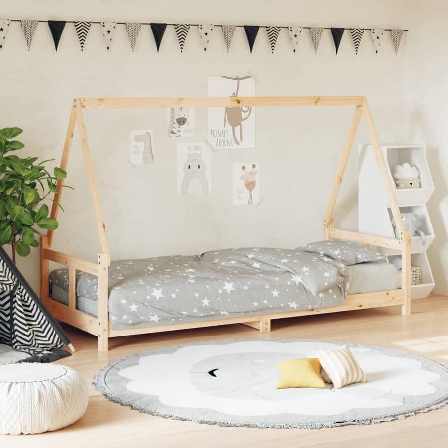 VidaXL Kinderbedframe 80x200 cm Massief Grenenhout Kinderbed Houten Bed Peuterbed Kids Bed Huisjesbed Grenenhout Bed Design Kinderbed - Foto 2