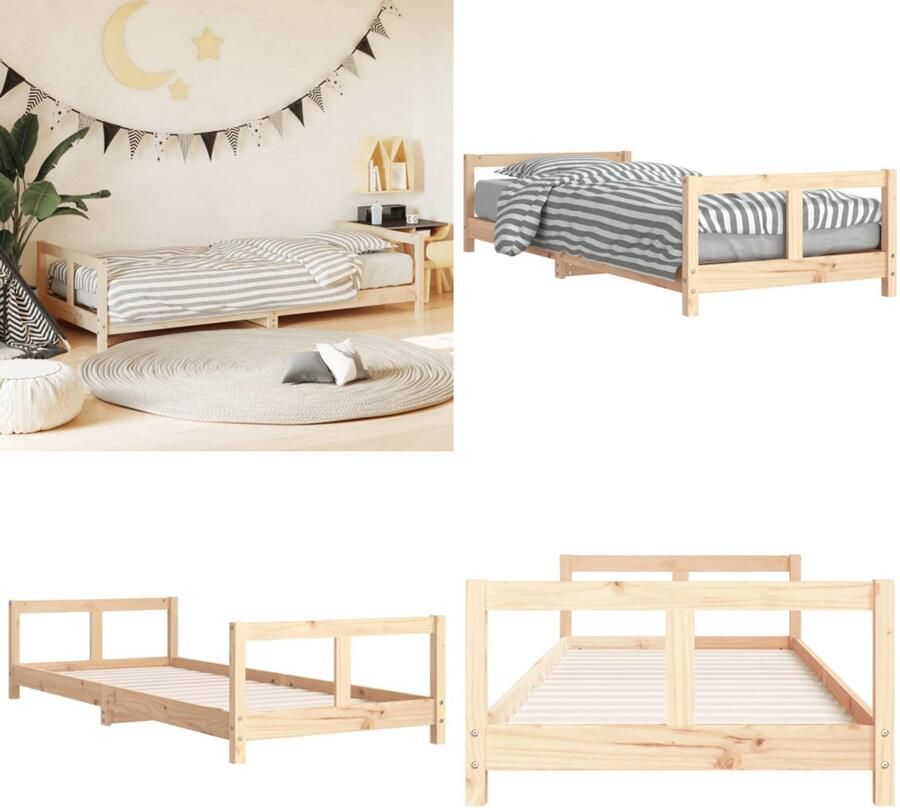 VidaXL Kinderbedframe 80x200 cm massief grenenhout Kinderbedframe Kinderbedframes Kinderbed Peuterbed
