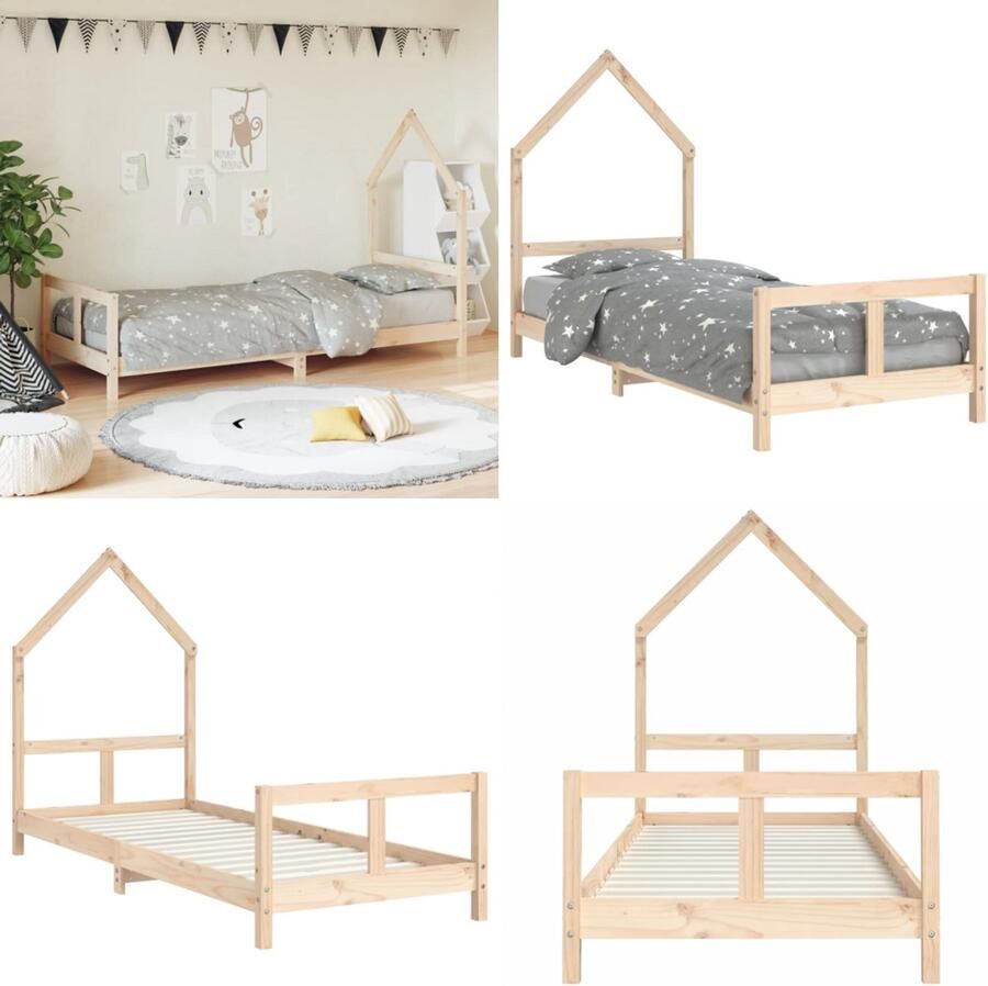 VidaXL Kinderbedframe 80x200 cm massief grenenhout Kinderbedframe Kinderbedframes Kinderbed Peuterbed - Foto 3
