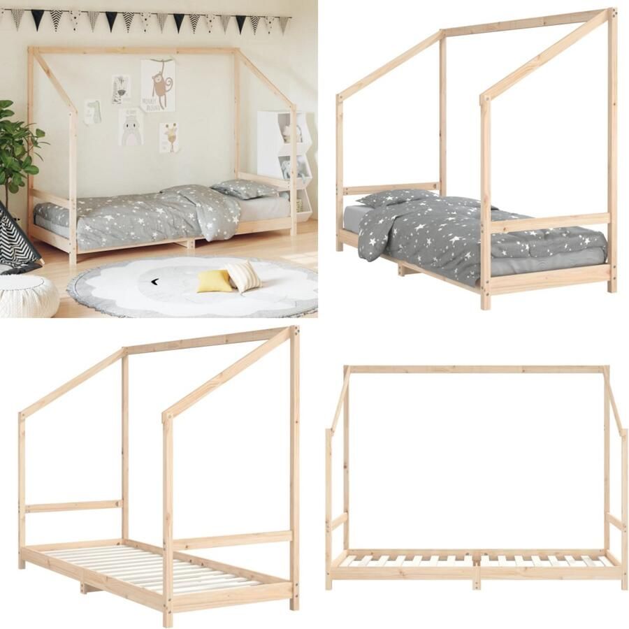 VidaXL Kinderbedframe 80x200 cm massief grenenhout Kinderbedframe Kinderbedframes Kinderbed Peuterbed