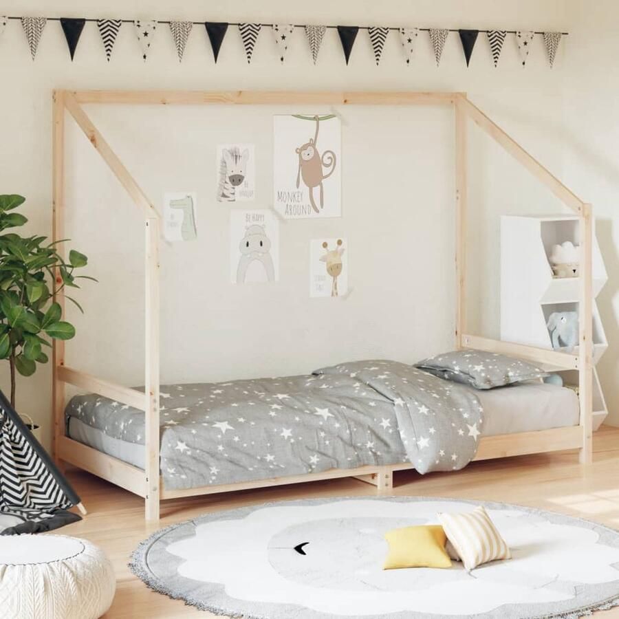 VidaXL Kinderbedframe 90x190 cm Grenenhout Kinderbed Peuterbed Hout Bed Grenenhouten Bed Kids Bed Babykamer Meubels Speelgoed Kamer - Foto 2